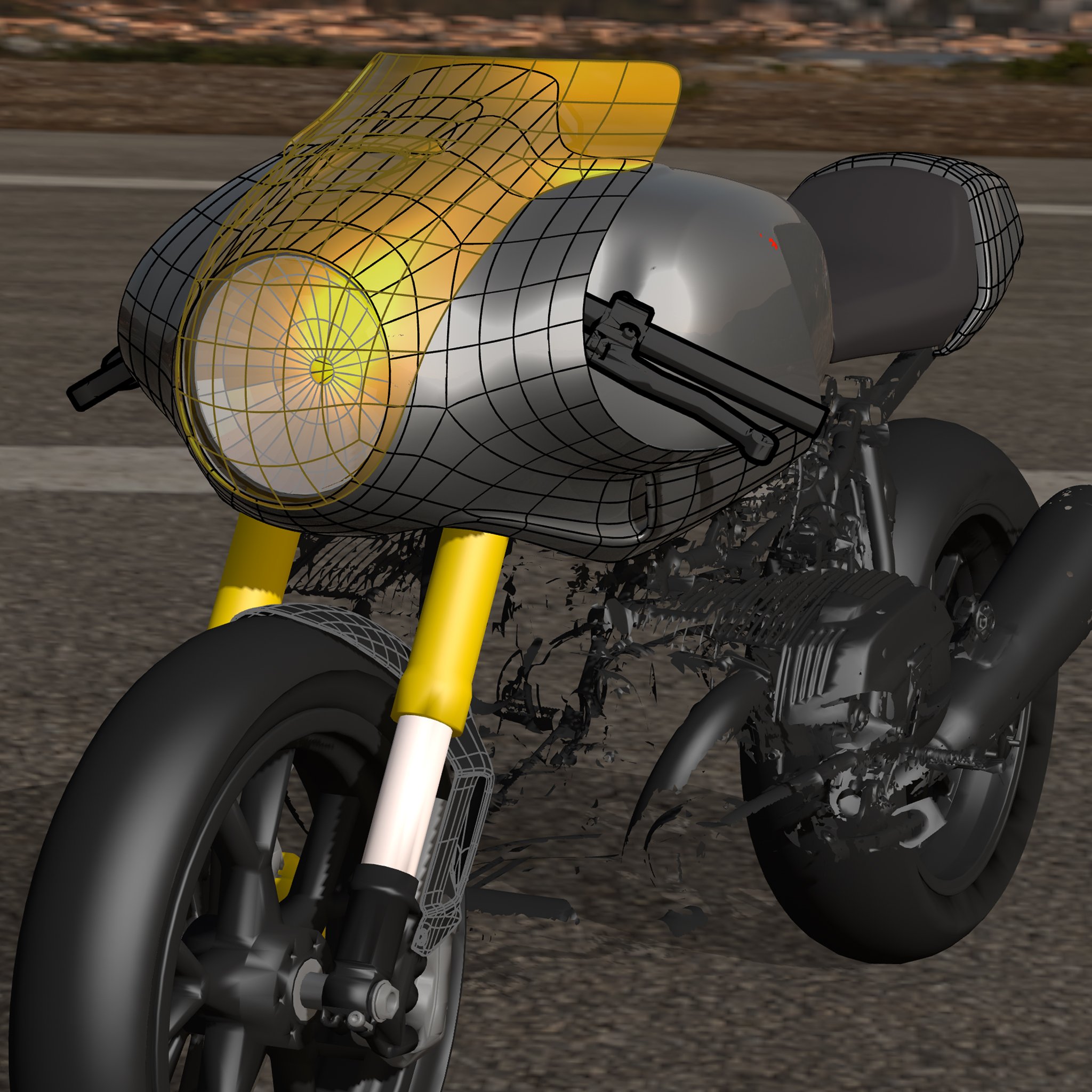 Classic lines inspired by "air-head" BMW tanks like the R90S/R100S.